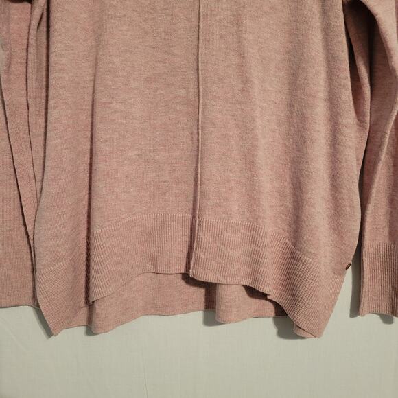 H&M L.O.G.G. wool blend oversized crew neck sweater top size S heathered pink - Picture 4 of 9